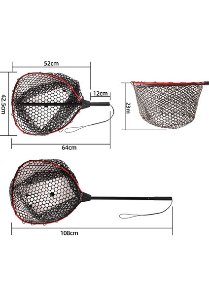 HH-2001. Taşımak Için Süper Uygun 56CM Alüminyum Alaşımlı Kopyalama Ağı Süper Sert Balık Ağı (Yurt Dışından)