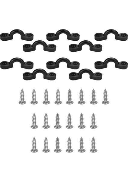 10X Kayık Pedi Göz Naylon Bungee Güverte Döngüler Vidalar Aksesuarları ile Bağlama (Yurt Dışından)