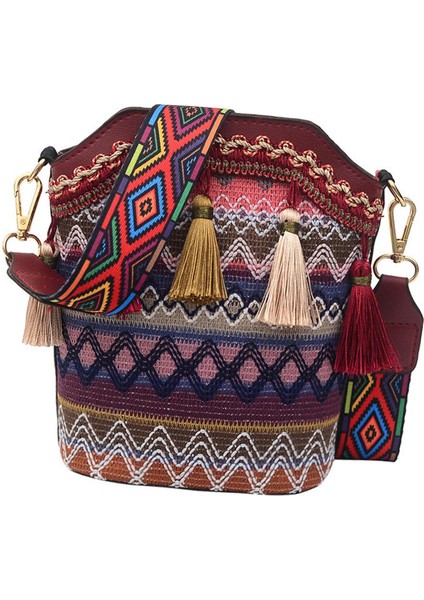 Thai Hobo Çanta Omuz Çantası Çanta Hippie Boho Çanta, Kırmızı (Yurt Dışından)