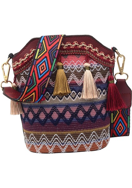 Thai Hobo Çanta Omuz Çantası Çanta Hippie Boho Çanta, Kırmızı (Yurt Dışından)