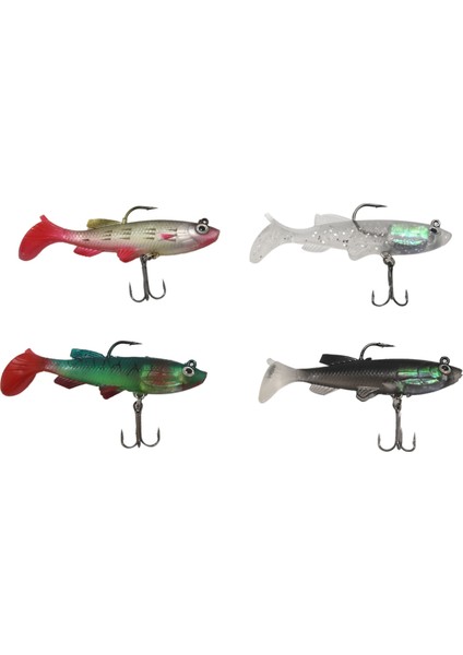 Adet Gelmesi 8 cm 14G Yumuşak Yem Kurşun Kafa Deniz Balık Lures Olta Takımı Keskin Tiz Kanca T Kuyruk (Yurt Dışından)