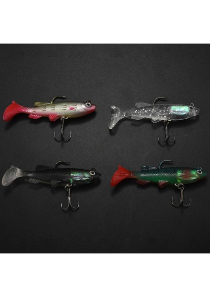 Adet Gelmesi 8 cm 14G Yumuşak Yem Kurşun Kafa Deniz Balık Lures Olta Takımı Keskin Tiz Kanca T Kuyruk (Yurt Dışından)