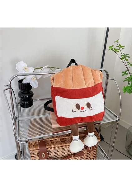 Sevimli Patates Kızartması Peluş Sırt Çantası Öğrenci Yaratıcı Okul Çantası (Yurt Dışından)