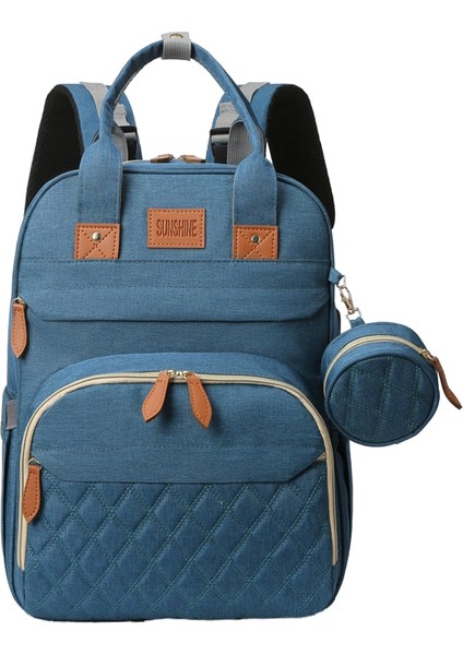 Basit Çok Fonksiyonlu Mumya Çanta Taşınabilir Katlanabilir Beşik Çanta Çok Amaçlı Naylon Büyük Kapasiteli Anne Bebek Çantası (Yurt Dışından)