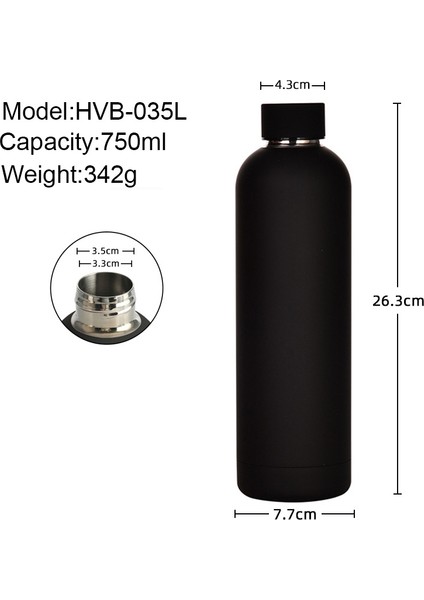 750ML Çift Katmanlı 304 Paslanmaz Çelik Termos Su Şişesi Büyük Kapasiteli Açık Hava Sporları Buzlu Su Bardağı (Yurt Dışından) modelleri