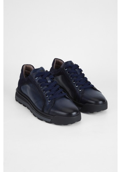 Erkek Lacivert Deri Casual Ayakkabı 383 5655 Erk Ayk SK23/24 fiyatları