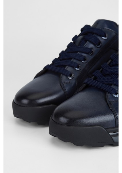 Erkek Lacivert Deri Casual Ayakkabı 383 5655 Erk Ayk SK23/24 modelleri