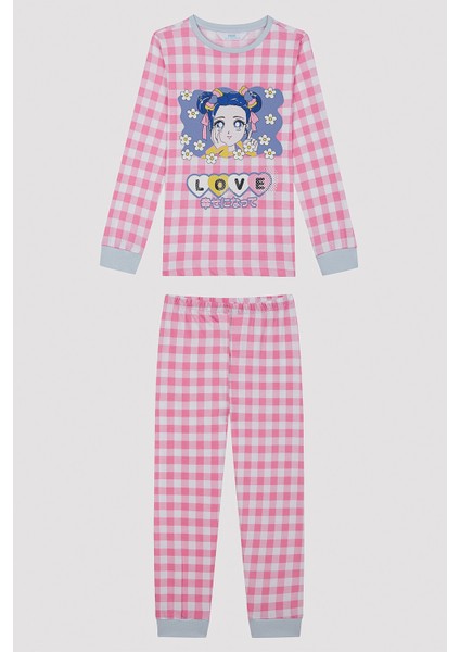 Kız Çocuğu Anime Daisy Desenli 2 Li Pijama Takımı