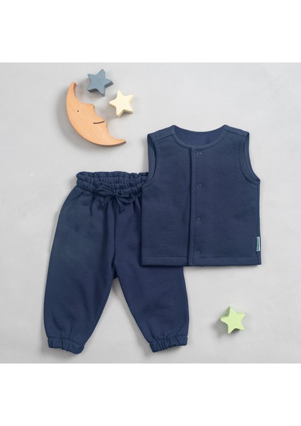 Organik Pamuk Yelek & Eşofman Altı Takım Lacivert