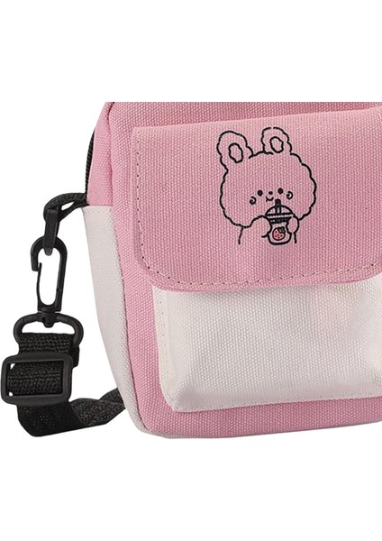 Kızlar Kanvas Çanta Omuz Çantası Bozuk Para Cüzdanı Yaz Moda Çanta Pembe (Yurt Dışından) fırsatları