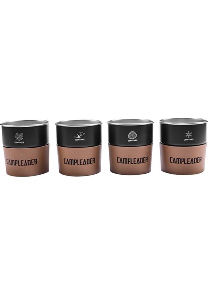 4x Su Bardağı Içme Bardakları 300ML Barbekü Paslanmaz Çelik Kupa ile Siyah (Yurt Dışından)