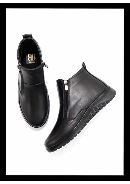 Siyah Hakiki Deri Kadın Bot & Bootie K02331190003 modelleri