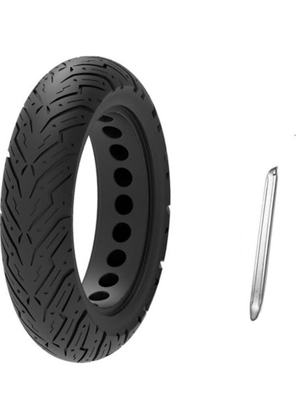 Sönümleme Kauçuk Lastik Dayanıklı Scooter Lastiği Anti-Patlama Lastiği Katı Lastik Ninebot Max G30 Elektrikli Scooter Siyah (Yurt Dışından)