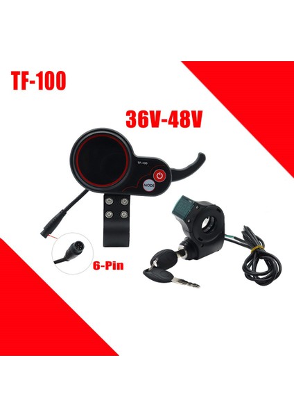 TF-100 Ekran Pano 6pin + Kontak Kilit Anahtarı Uzun Kablo Scooter Kilometre Kugoo M4 Elektrikli Scooter Parçaları (Yurt Dışından)