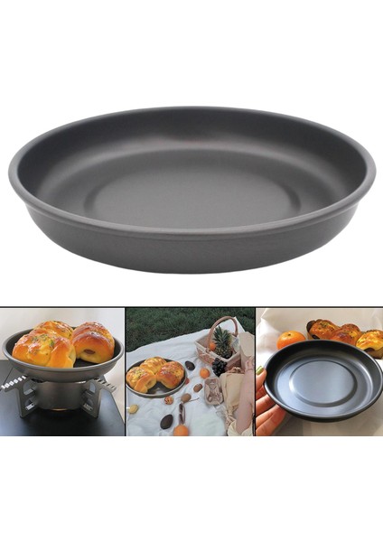 Alüminyum Alaşımlı Tabaklar, Yuvarlak, Sofra Takımı, Tatlı, Snack, Salata, Gri Siyah (Yurt Dışından)