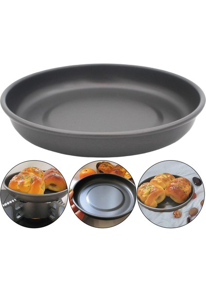 Alüminyum Alaşımlı Tabaklar, Yuvarlak, Sofra Takımı, Tatlı, Snack, Salata, Gri Siyah (Yurt Dışından)