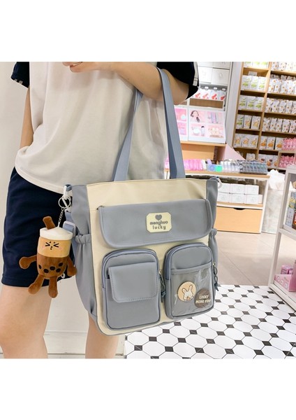 Okul Çantası Kız Rüzgar Kore Ortaokul Öğrencisi Omuz Çantası Büyük Kapasiteli Çanta (Yurt Dışından) fiyatları