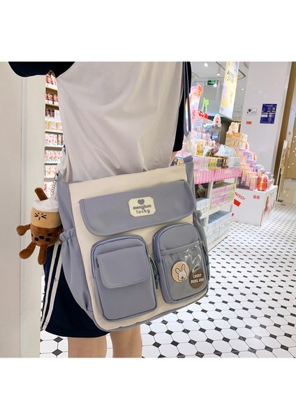 Okul Çantası Kız Rüzgar Kore Ortaokul Öğrencisi Omuz Çantası Büyük Kapasiteli Çanta (Yurt Dışından) fırsatları