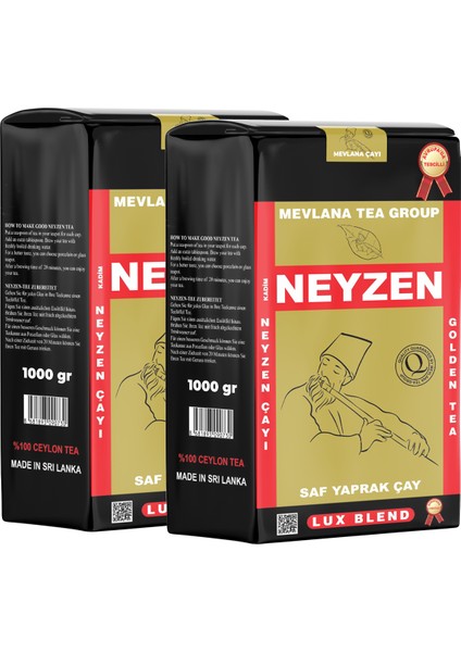 Neyzen Çay 2 x 1000 G - Saf Yaprak Çay Sri Lanka Efsanesi Mevlana Tea Group Siyah Dökme Çay