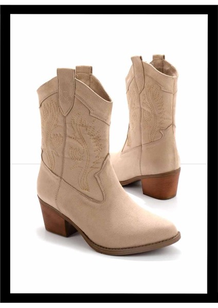 Bej Süet Kadın Bot & Bootie K02586888802