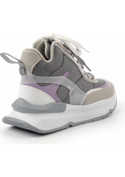 Gri Lila Paraşüt Kadın Sneaker K01991116067