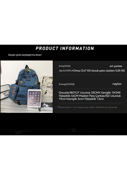 Sokak Trendi Ortaokul Öğrencileri Kişilik Grafiti Büyük Kapasiteli Seyahat Sırt Çantası (Yurt Dışından) fiyatları
