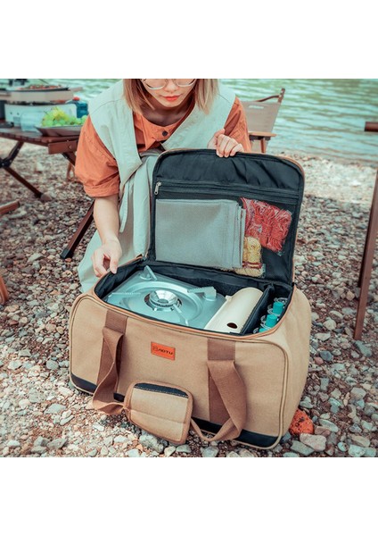 Barbekü Sofra Taşıma Çantası Kamp Pişirme Gereçleri Organizatör Tote Seyahat Için Kahverengi 48X28.5X22 cm (Yurt Dışından) indirimleri