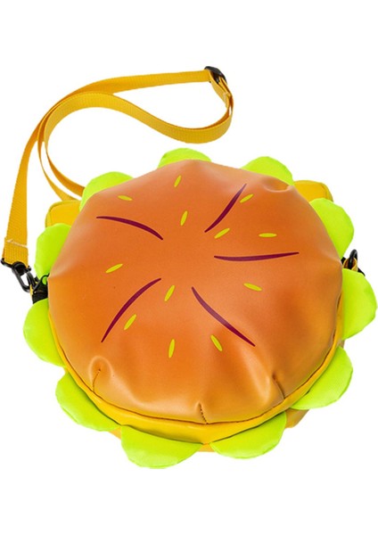 Cheeseburger Omuz Çantası Taşınabilir Gündelik Tote Plaj Hamburger Crossbody Çanta Sarı 20CMX20CMX7CM (Yurt Dışından)