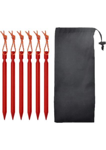 6 Paket Ağır Hizmet Tipi Alüminyum Çadır Kazı Y-Işın Çadır Çadır Çivi Kırmızı (Yurt Dışından)