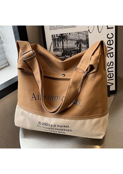 Tuval Çanta Kadın Omuz Çantası Crossbody Çanta Tott Çanta (Yurt Dışından)