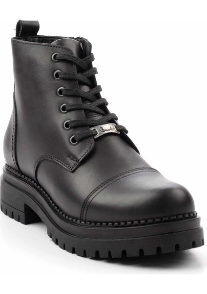 Siyah Hakiki Deri Kadın Bot & Bootie K02390031003 fırsatları