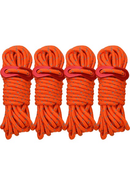 4x Yansıtıcı Guyline Çadır Tente Çarpı Halat Korusu Gergin Yelken Korunma Turuncu (Yurt Dışından)