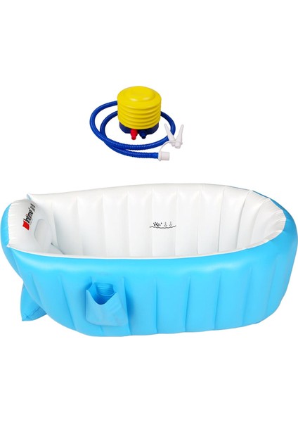 Şişme Yüzme Havuzu Taşınabilir Pvc Katlanabilir Yaş 1 2 3 Çocuklar Mavi (Yurt Dışından)