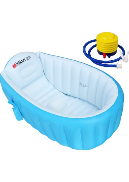 Şişme Yüzme Havuzu Taşınabilir Pvc Katlanabilir Yaş 1 2 3 Çocuklar Mavi (Yurt Dışından)