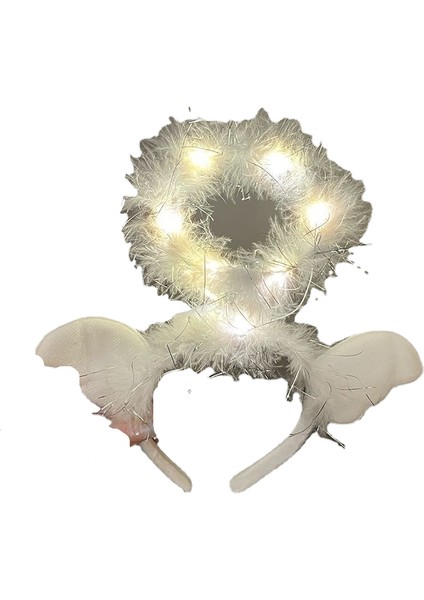 Melek Halo Saç Çemberi Parlayan Saç Klipleri Basit Tüy Cadılar Bayramı Saç Aksesuarları (Yurt Dışından)