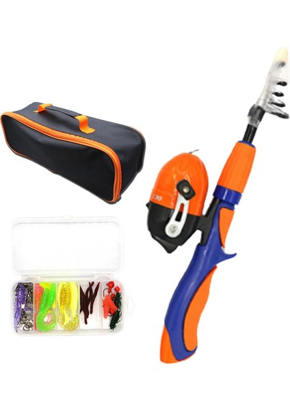 Çocuk Olta Erkek Kız Balıkçılık Açık Turuncu Için Lures ile Komple Set (Yurt Dışından)