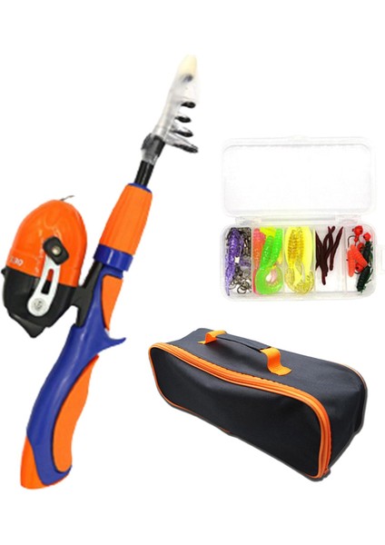 Çocuk Olta Erkek Kız Balıkçılık Açık Turuncu Için Lures ile Komple Set (Yurt Dışından)