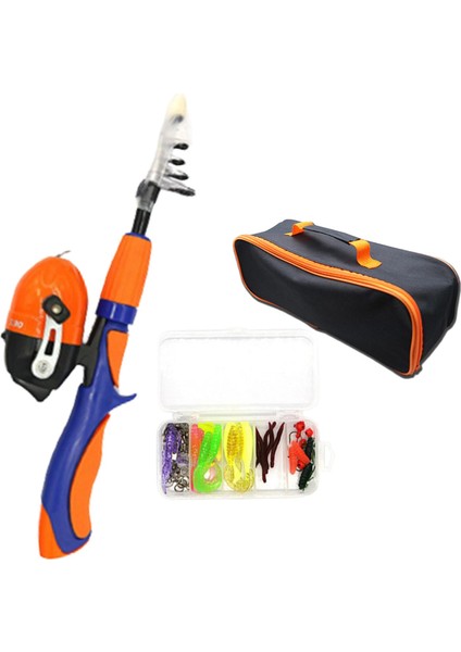 Çocuk Olta Erkek Kız Balıkçılık Açık Turuncu Için Lures ile Komple Set (Yurt Dışından)