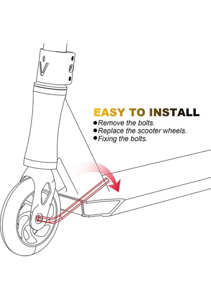 Adet 110MM Scooter Yedek Tekerlekler Rulmanlı Dublör Scooter Pu Tekerlekler Sallanan Arabalar, Aşırı Arabalar, Scooter (Yurt Dışından)