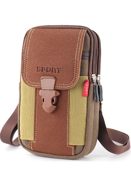Yeni 7.5 Inç Cep Telefonu Çantası Çok Fonksiyonlu Dört Katmanlı Bel Çantası (Yurt Dışından)
