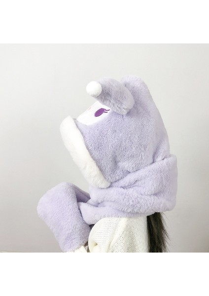 Kız Çocukları Için Peluş Şapka, Eldiven ve Atkıdan Oluşan Üç Parçalı Set (Yurt Dışından)