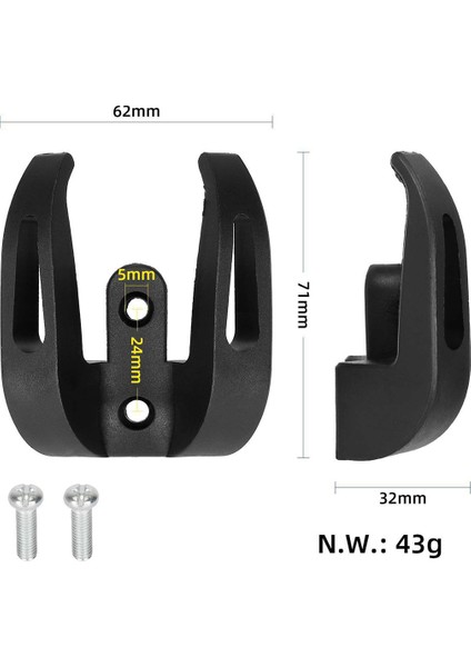 Evrensel Ön Kanca Askı Elektrikli Scooter Xiaomi 1 S/pro2 Kask Çift Pençe Çanta Kavrama Scooter Kolu Kanca Beyaz (Yurt Dışından) indirimleri