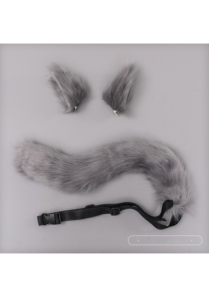 Esnek ve Ayarlanabilir Simüle Edilmiş Hayvan Kulakları ve Kuyruk Saç Aksesuarları Seti (Yurt Dışından)