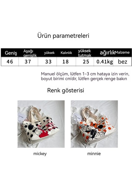 Karikatür Kanvas Çanta El Çantası Omuz Çantası Anne Tate Çantası (Yurt Dışından)