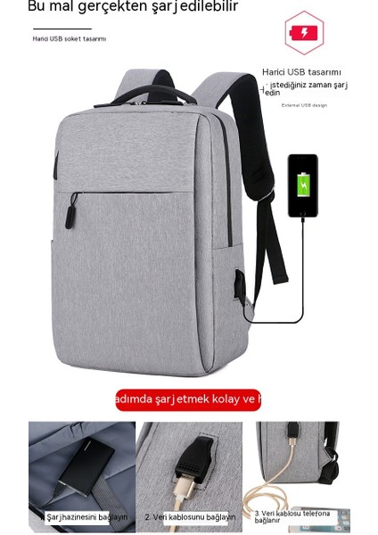 2023 Sırt Çantası Erkek Rahat USB Şarj Spor Sırt Çantası Iş Banliyö Bilgisayar Çantası Seyahat Okul Çantası Sırt Çantası (Yurt Dışından) indirimleri