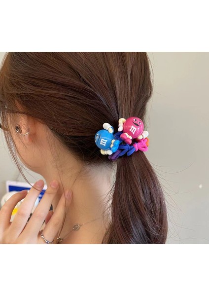 Kızlar Cesur Gökkuşağı Fasulye Yüksek Elastik Saç Aksesuarları (Yurt Dışından) fiyatları