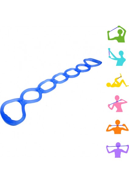 7 Delik Elastik Silikon Fitness Pilates Egzersiz Yoga Direnç Bandı Halat (Yurt Dışından) modelleri