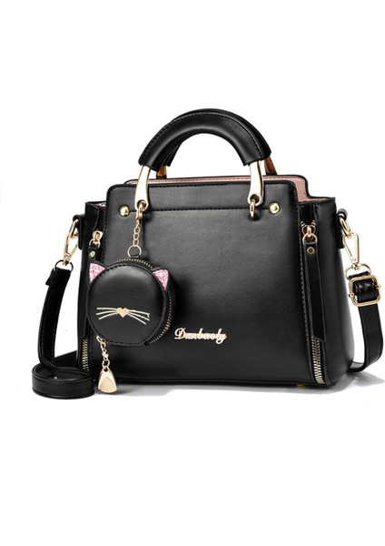 Kadınlar Için Çanta 2023 Yeni Moda Tatlı Bayan Çanta Kore Tarzı Rahat Kişilik Kedi Omuz Crossbody Çanta Moda (Yurt Dışından)