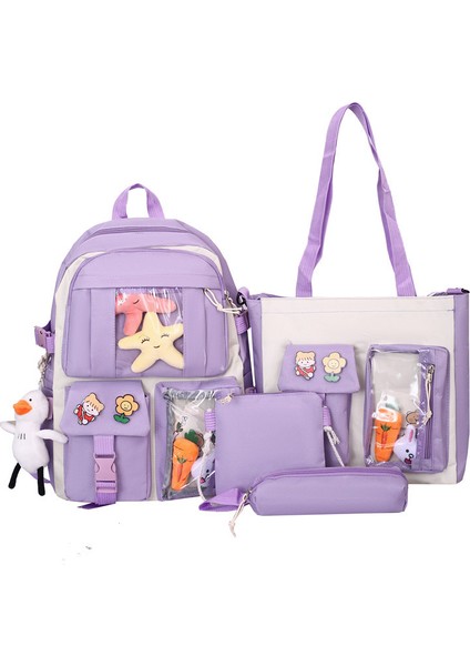 Öğrenci Okul Çantası Kampüs Tarzı Dört Parçalı Set (Yurt Dışından)