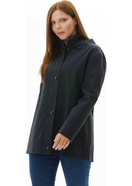 Büyük Beden Dik Yaka Çıtçıtlı Trençkot fiyatları